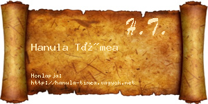 Hanula Tímea névjegykártya