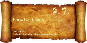 Hanula Tímea névjegykártya